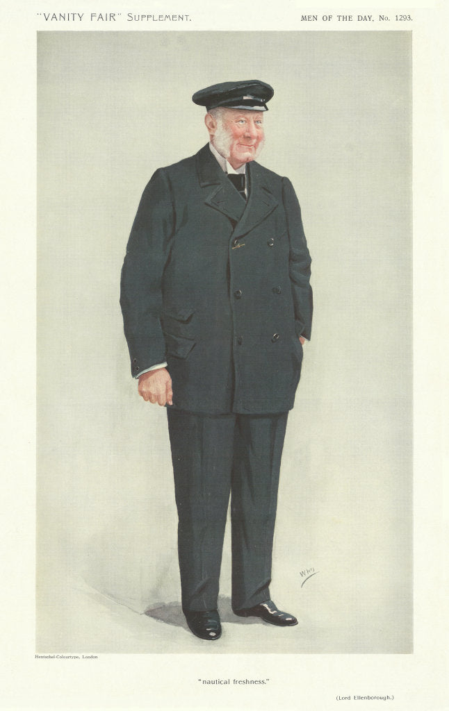 VANITY FAIR SPY CARTOON Edward Law, Baron Ellenborough 'nautical freshness' 1911